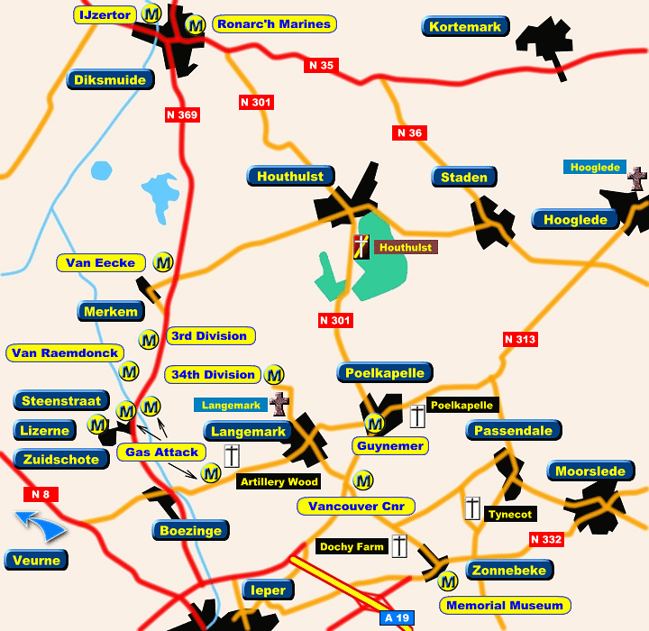 Boezinge and the general area of the gas attacks