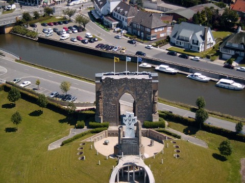 Looking down on the entrance gate and crypt