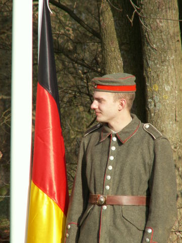 Waiting to raise the German flag