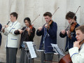The combined, school orchestra