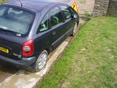 It doesn't take much water around here to give you mud