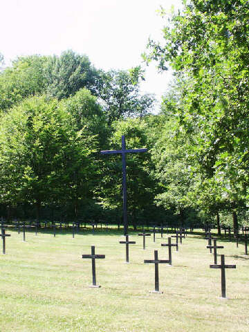 A field of black metal crosses