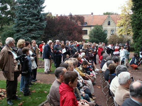 A large gathering of onlookers