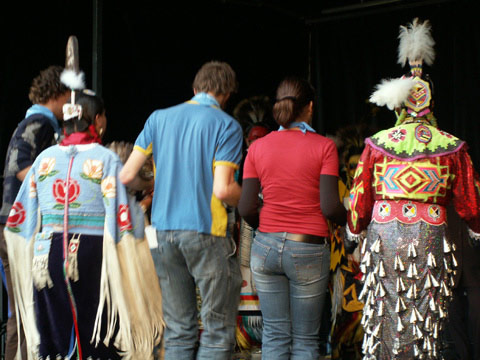 The public join in for a round dance