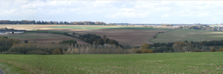 Looking across the Ancre Valley from the Ulster Tower