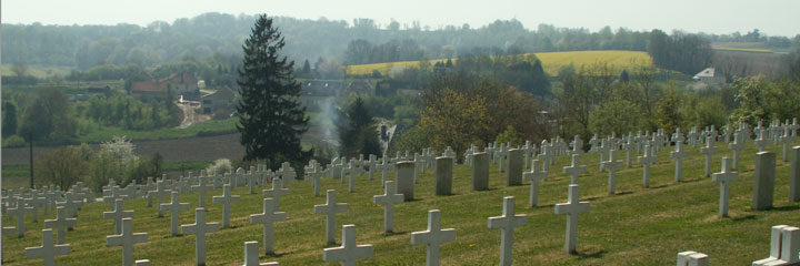 Looking down from the top of the cemetery towards Craonnelle