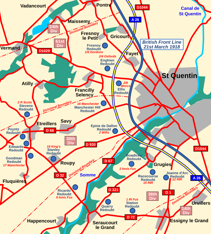 Map: St Quentin Redoubts