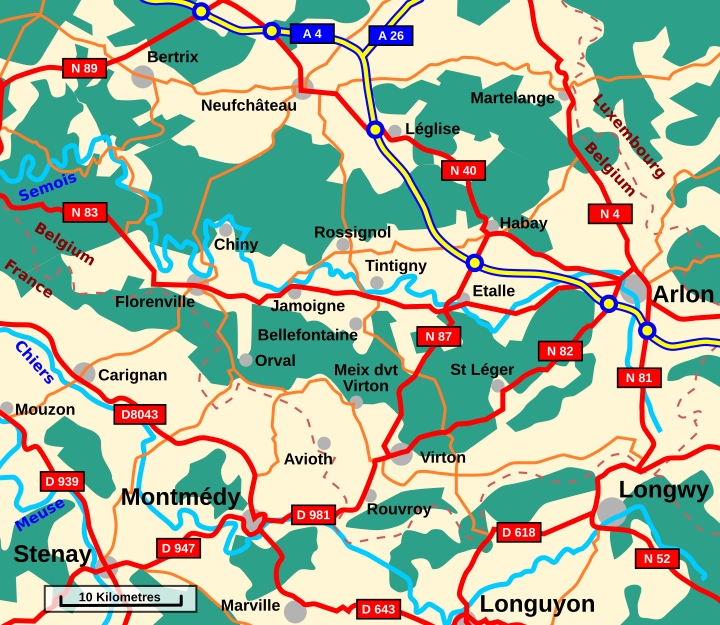 Map: General area of Bellefontaine