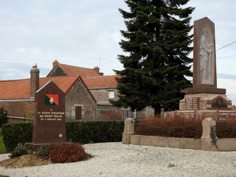 The memorials to the RMLE and village dead