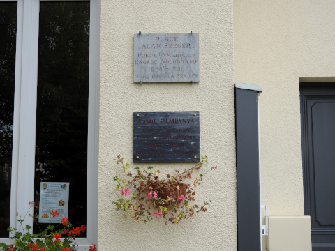Plaques to Alan Seeger and Camil Campanya
