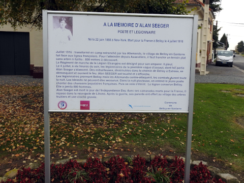 Information panel about Alan Seeger
