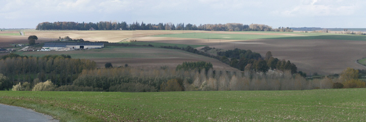 Looking across the Ancre Valley from the Ulster Tower