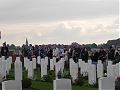 The cemetery was ringed by onlookers