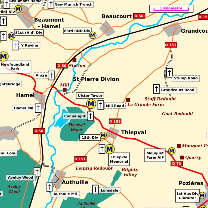 General map Thiepval
