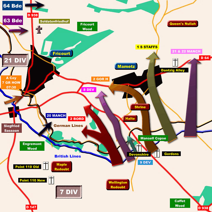 Map Mametz: 1st July 1916