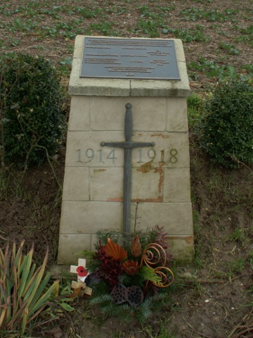 Plaque to bodies recovered at Serre