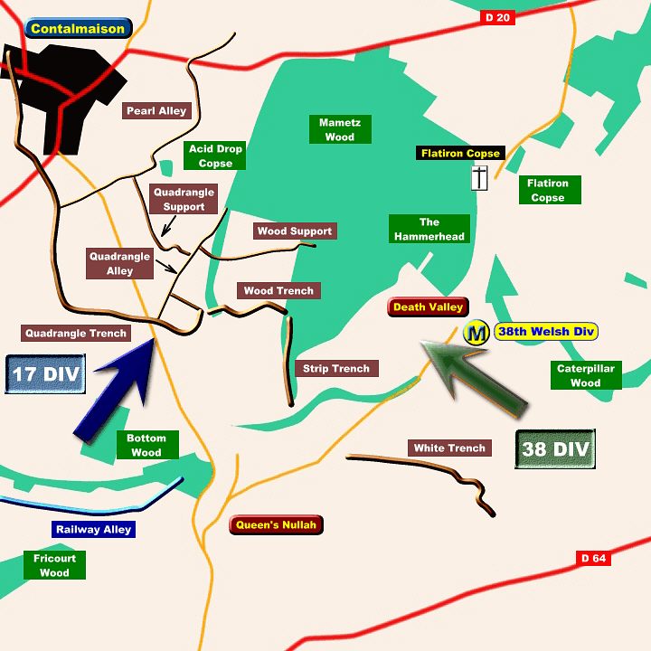 Map: Mametz Wood July 1916
