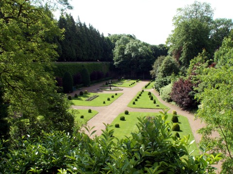The ramparts form the wall of the rose garden