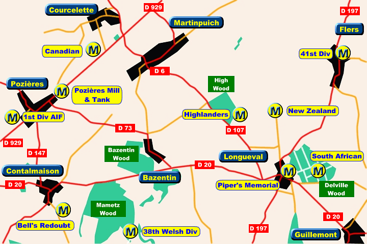 Map: General area of Longueval