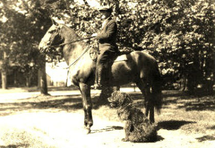 LCol Bent with Fritz the horse and Bruno the dog