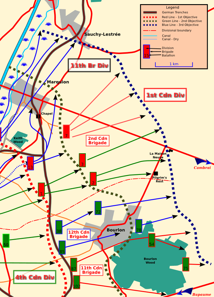 Map of Bourlon Wood 1918