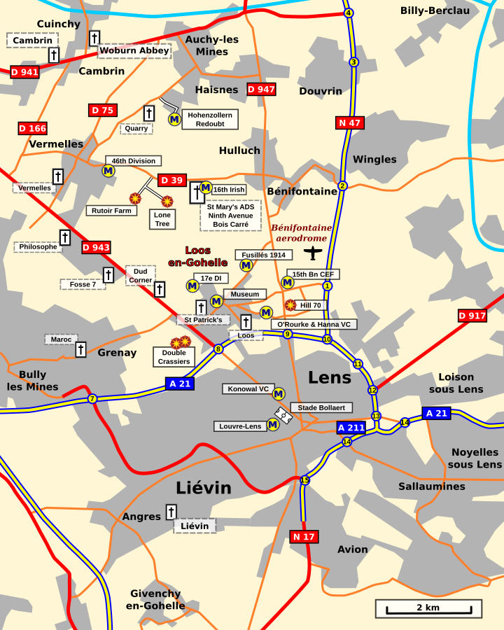 General area around Loos and Lens