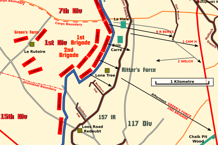 The advance by 1st Division