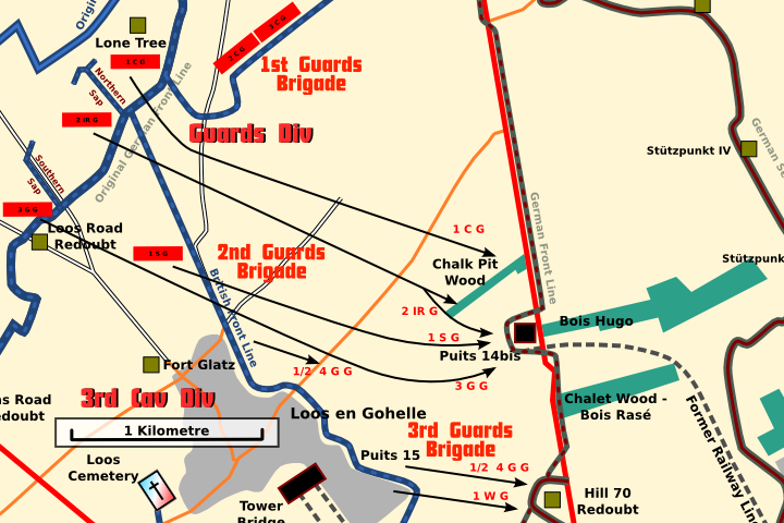 The advance by the Guards Division