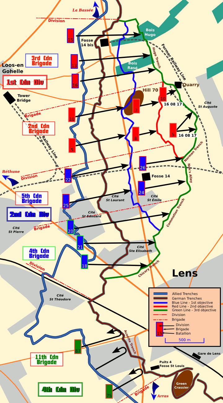 Map of Canadian objectives 15th August 1917