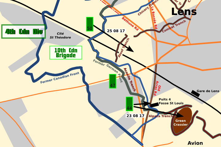 The attack on the Green Crassier by the 44th Battalion