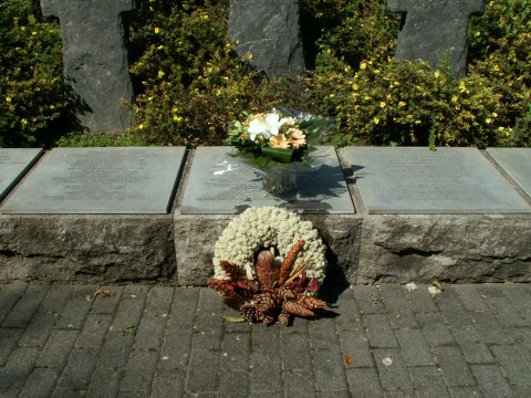 A German wreath on the mass grave