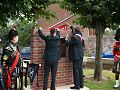 The unveiling by M Vandendriessche and Hon Colonel John Newman