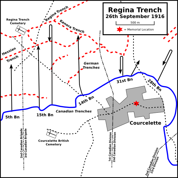 The Courcelette plaque