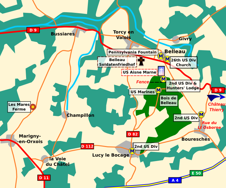 Map of Belleau Wood