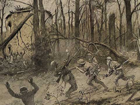 George Scott's depiction of the fightiing in Belleau Wood