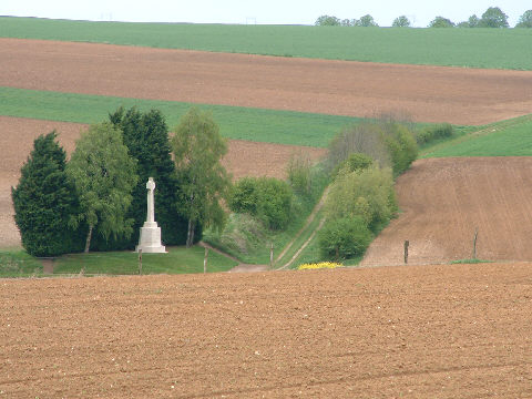 Looking down on the sunken road from Hawthorn ridge