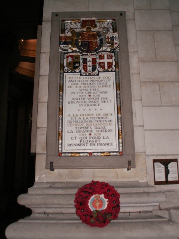 Arras Cathedral Plaque to the British Empire
