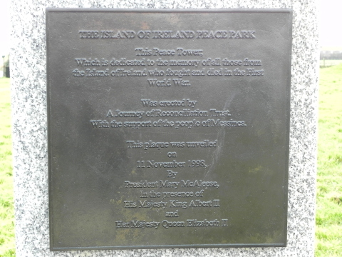 The inaugural  plaque in English