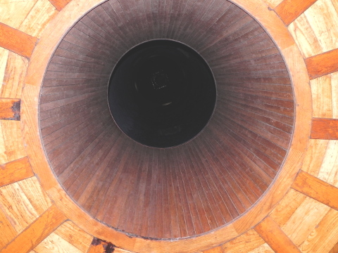 Looking up, inside the tower