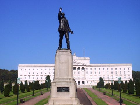 Sir Edward Carson in front of Stormont