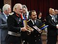 Lord Petre and M Desplanques exchange plaques