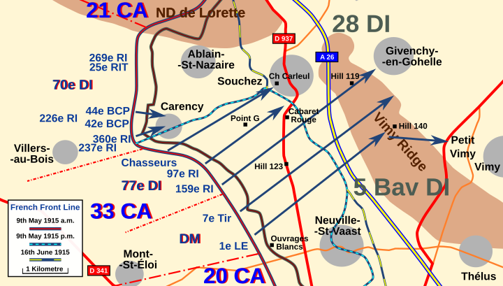 The attack by the 33e Corps 9th May 1915