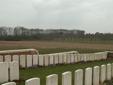 The Military Cemetery in the background