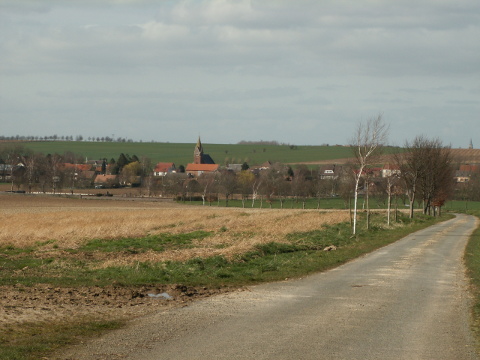 Looking back towards the village and Hill 90