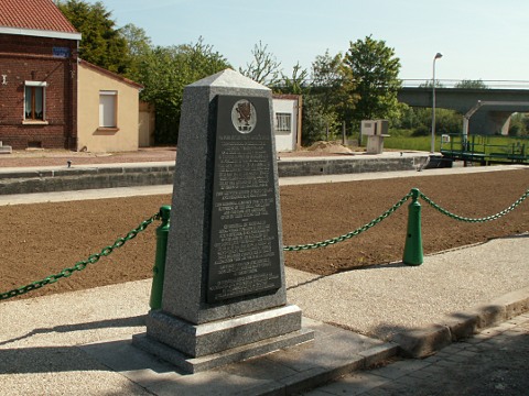 The monument to the Royal Welch Fusiliers at St Venant